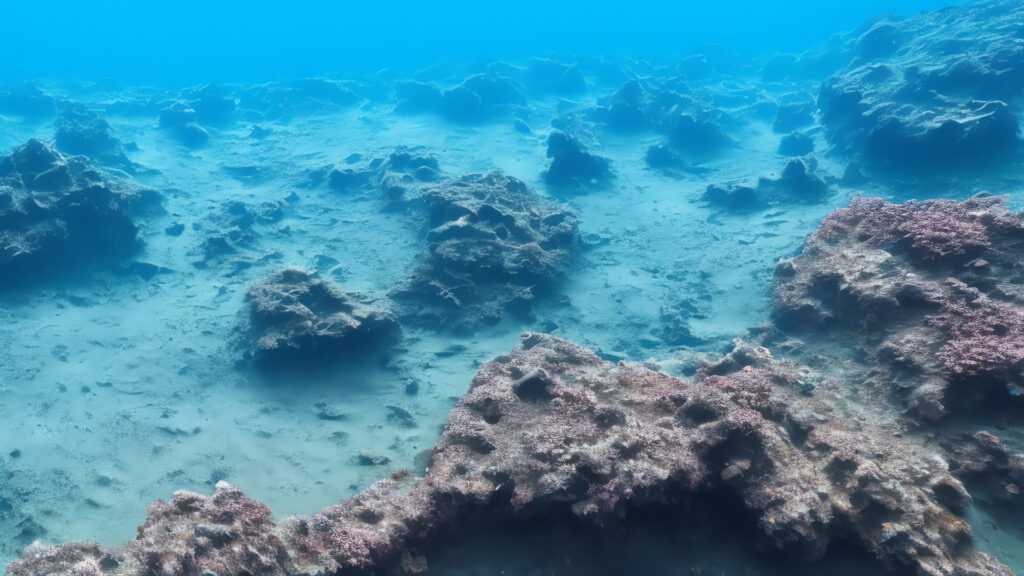 ごつごつした岩肌の海中の風景 | フリー素材サイトギャラリーハウス