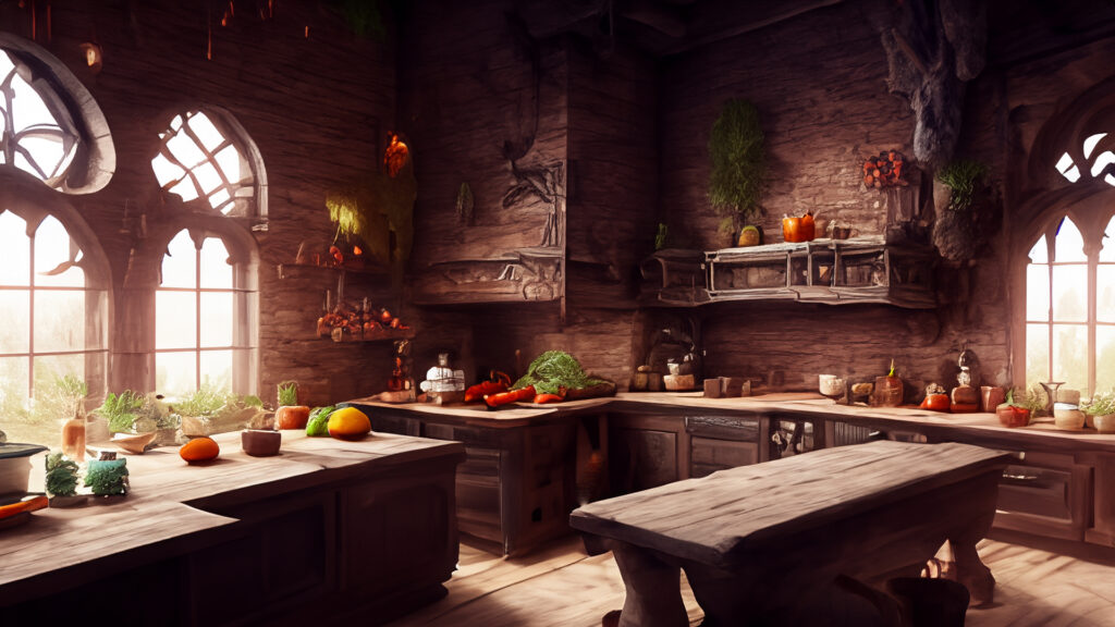 ファンタジー世界のキッチン フリー素材サイトギャラリーハウス